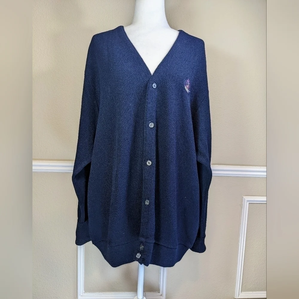 IZOD Navy Cardigan Button Down Sweater